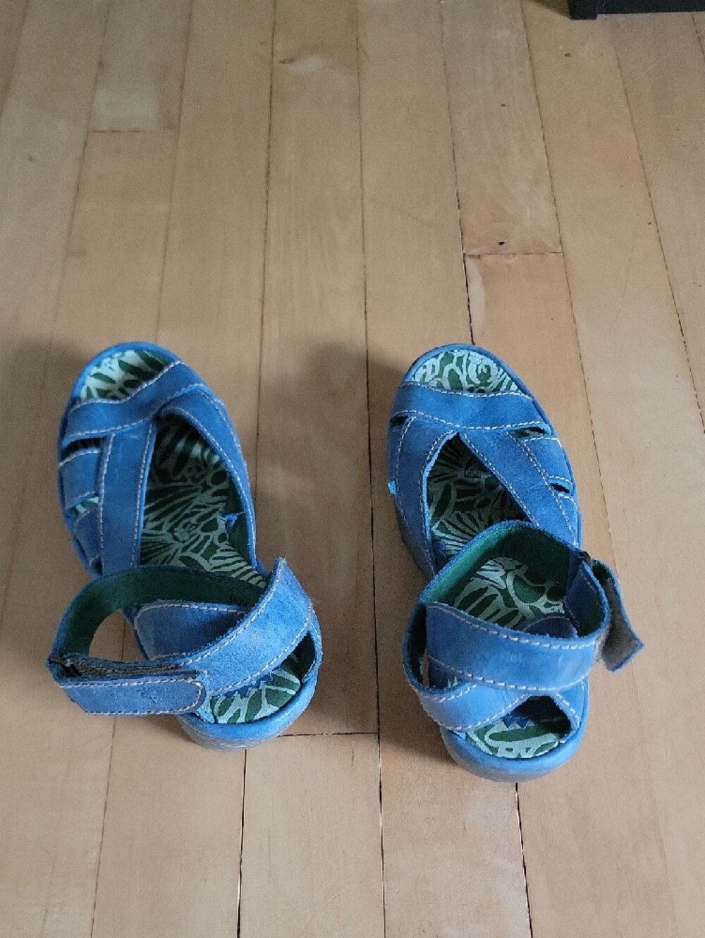 Fly London Blue Wrap Strap Wedge Sandals - 36 - Picture 4 of 9